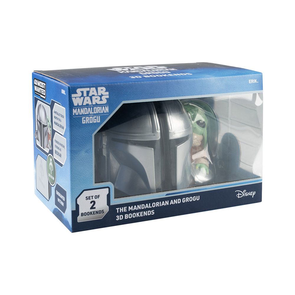 Set of 2 Resin Bookends STAR WARS THE MANDALORIAN AND GROGU