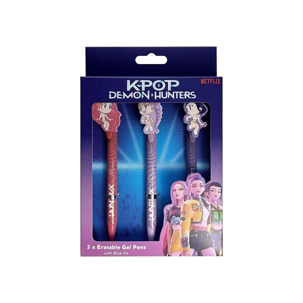 Στυλό Gel Pen που σβήνουν K-POP DEMON HUNTERS σε Συσκευασία 3 τεμαχίων