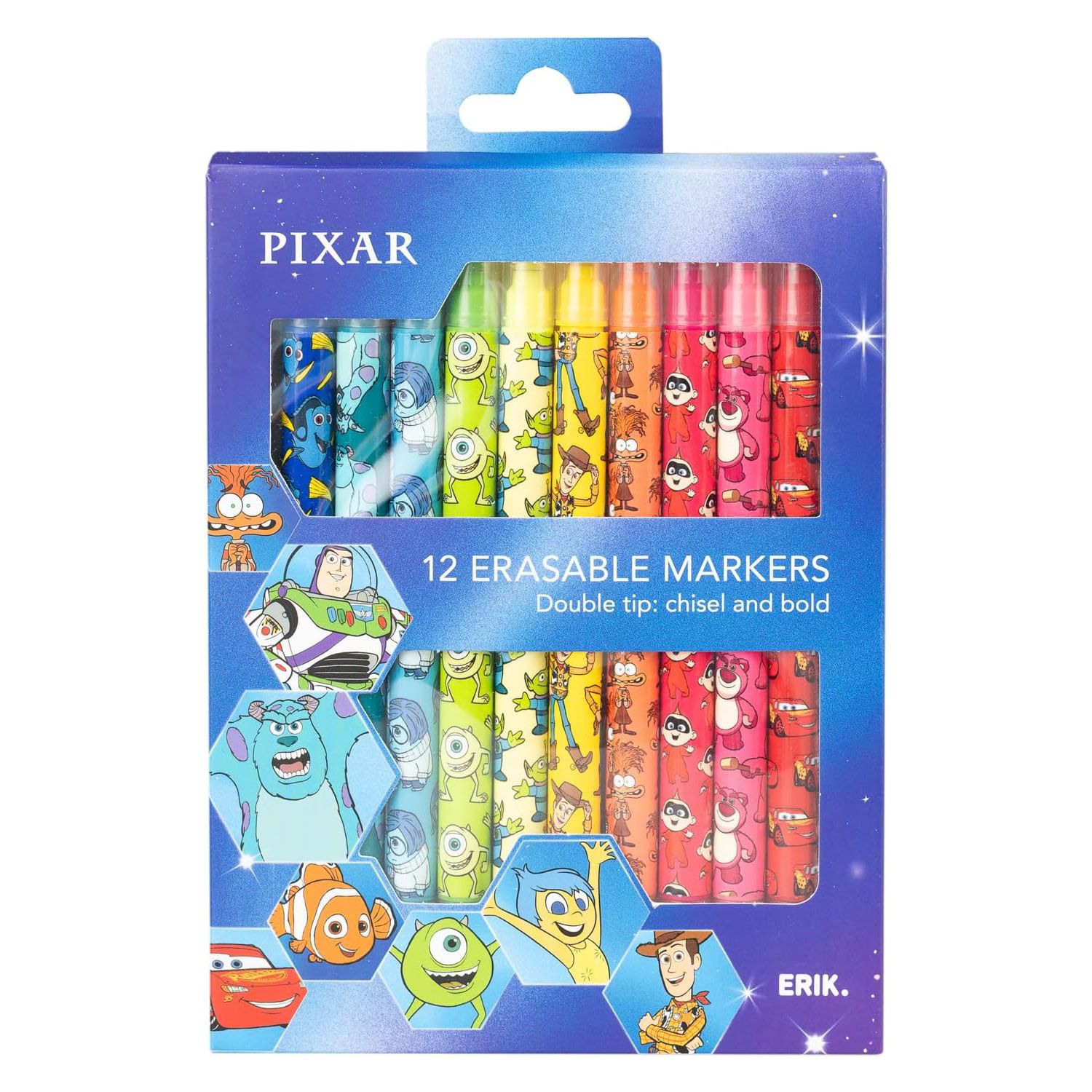 Erasable Markers in 12 Colors Set of 12 pieces DISNEY PIXAR