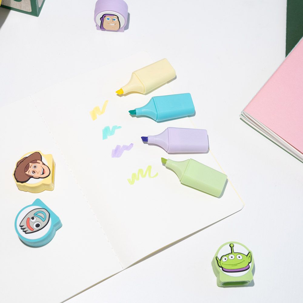 Σετ 4 Υπογραμμιστές (Highlighters) με 3D Topper DISNEY PIXAR TOY STORY
